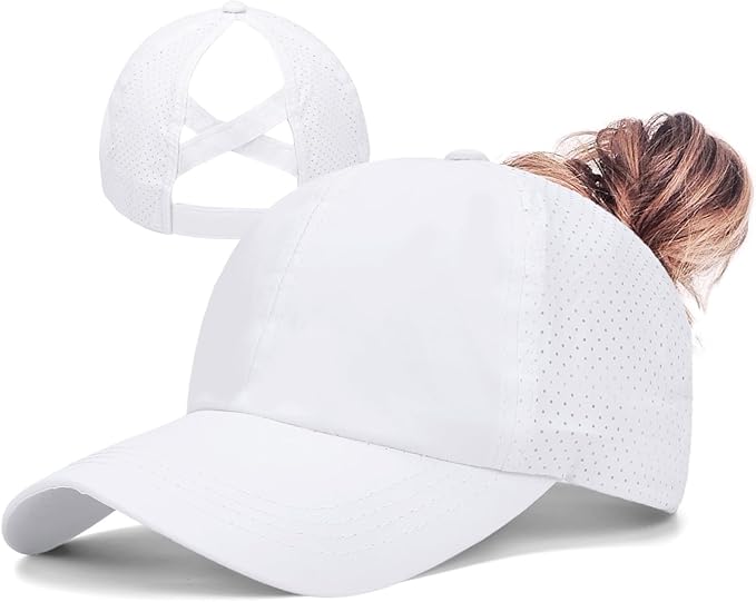 ZTL Women's High Ponytail Baseball Cap Performance Running Hat Quick Dry Mesh Sports Cap Unstructured Dad Trucker Hats