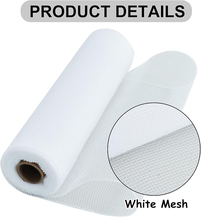 TONIFUL 2 Rolls 10 Inch White Decorative Mesh Ribbbon Rolls, Fabric Mesh - Image 3