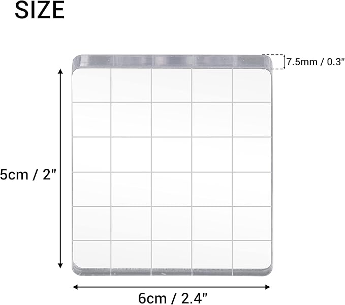 6 Pieces Stamp Block Clear Acrylic Stamping Blocks Tools Set - Image 3