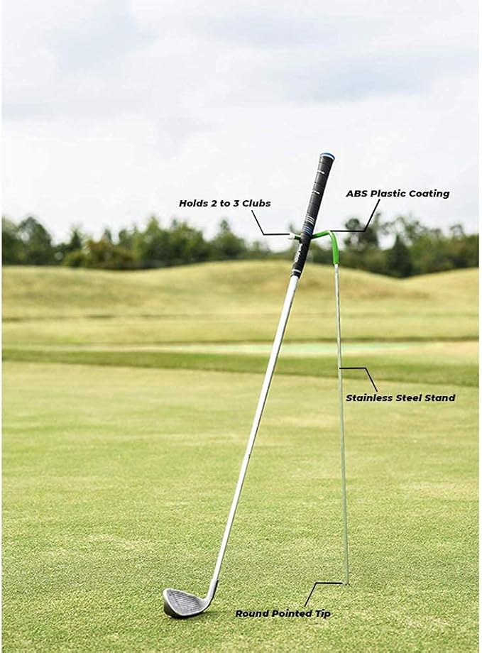 V-Shaped Golf Club Stand Keeps Your Clubs Clean, Dry & Visible, V-Stick Club Stand Made of Highly Durable Stainless Steel - Easy to Carry Golf Club Holder