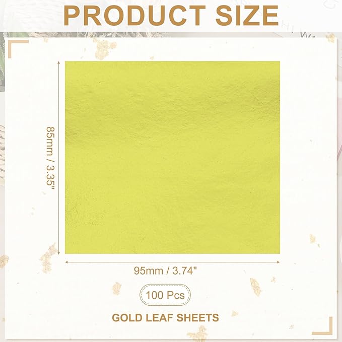 PATIKIL Gold Leaf Sheets for Art 3.7" x 3.4" - Image 2