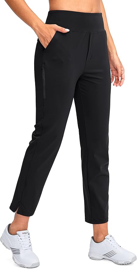 YYV Women's Golf Pants Stretch Work Ankle Pants High Waist Dress Pants with Pockets for Yoga Business Travel Casual