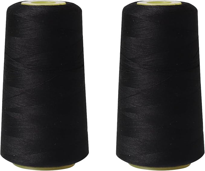 Sewing Thread Cone Set, 2 Pack Serger Thread, 3000 Yards Each, All Purpose by Unknown