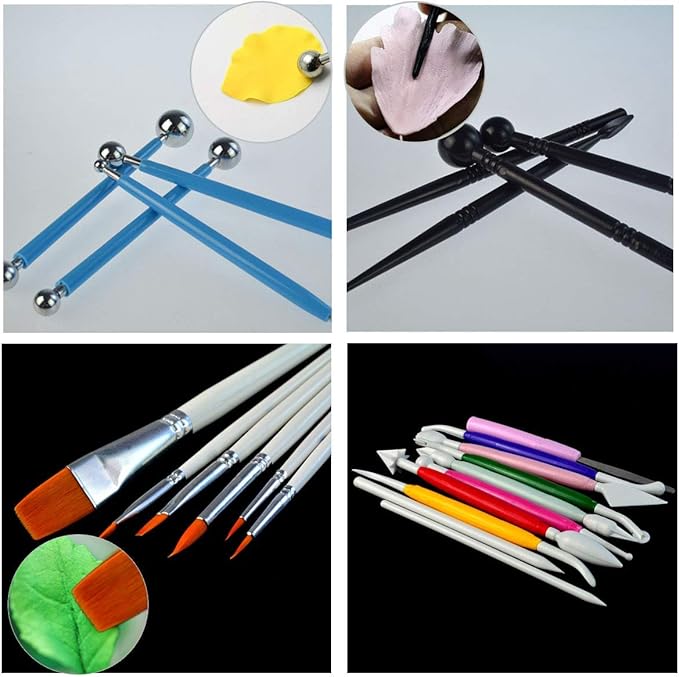 62pcs Gumpaste Flowers and Leaves Fondant Tool Leaf Tool Kit Gum Paste Flower - Image 6