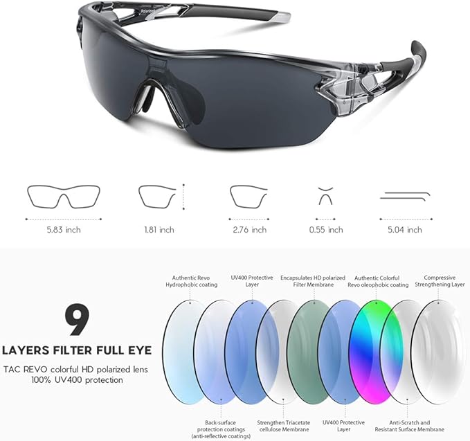 BEACOOL Polarized Sports Sunglasses for Men Women Youth Baseball Cycling Running Driving Fishing Golf Motorcycle TAC Glasses