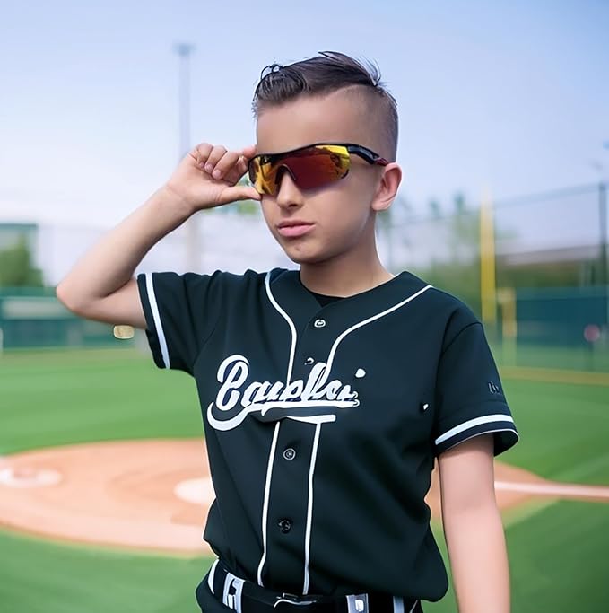 FEISEDY Kids Teens Baseball Polarized Sunglasses Sports TR90 Frame Boys Girls Cycling B2454