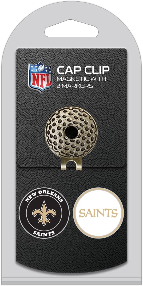Team Golf NFL Golf Cap Clip with 2 Removable Double-Sided Enamel Magnetic Ball Markers, Attaches Easily to Hats