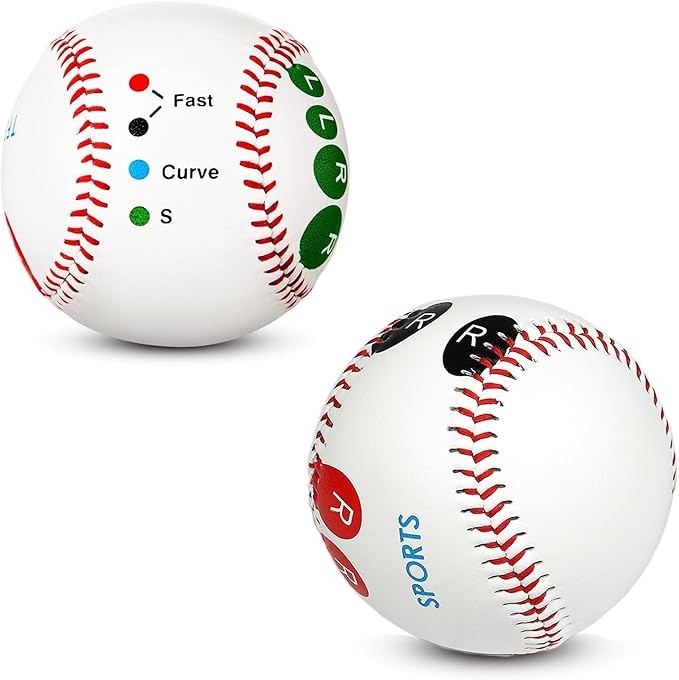 LOOEEL 2 PCS Pitch Practice,Training Baseball Pitching Grip Pitch Practice,Finger Placement Markers Baseball Training Equipment for Teenagers Beginners to Learn Multiple Baseball Grips.-Soft/Hard