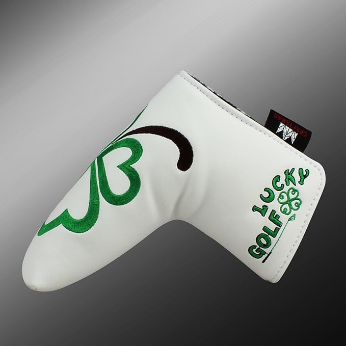 Craftsman Golf Green Lucky Clover Driver Wood Hybrid Headcover Blade Mallet Putter Cover for Scotty Cameron Taylormade Odyssey Also for Custom Version with Your Name Stitched