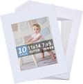 Somime 10 Pack Pre-Cut 11 x 14 White Picture Mats by SOMIME