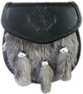 BBI LTD Celtic Embossed Semi Dress Scottish Highland Kilt Sporran 3 Tassels With Chain Belt