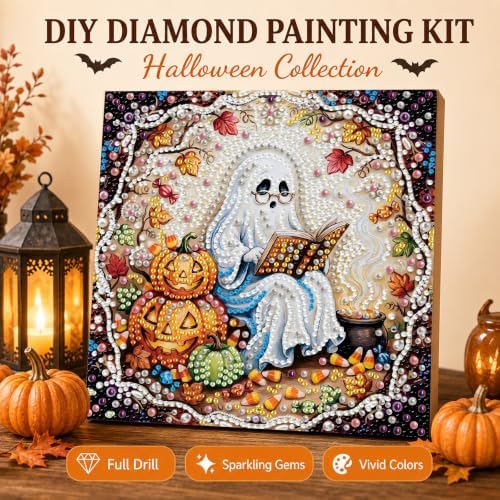 Reofrey DIY Halloween Pearl Art Kits for Adults, 5D Diamond Art Kits B05