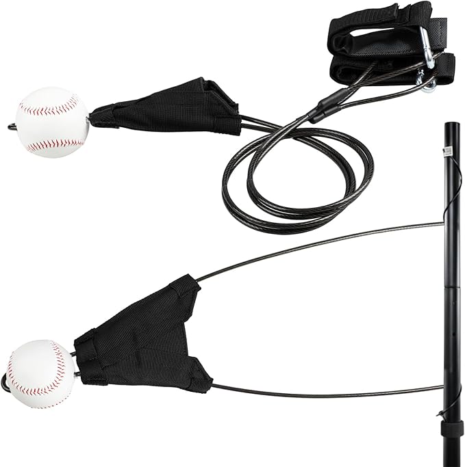 Jenaai Batting Swing Trainer Ball Hitting Trainer Batting Practice Equipment Adjustable Height Ball Hitting Accessories for Home Outdoor Training, Improve Swing Skills