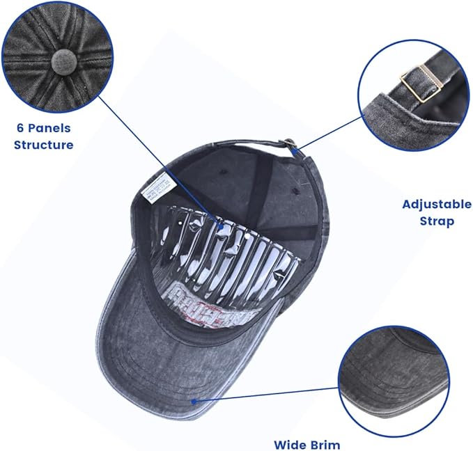 Vintage Washed Cotton Baseball Caps for Women Men Classic Route 66 Embroidered Sun Protection