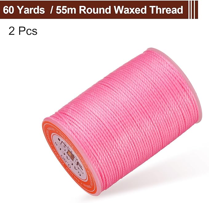 uxcell Round Leather Sewing Waxed Thread, 55m / 60 Yards Polyester Wax String - Image 3