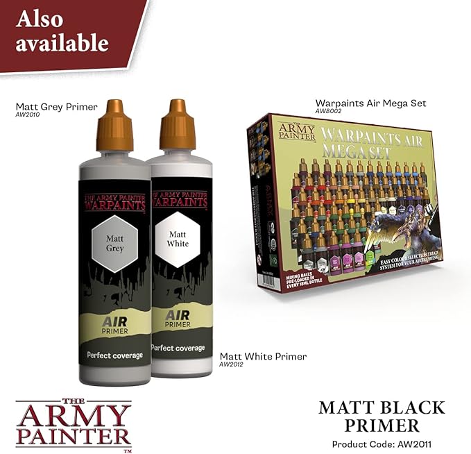 The Army Painter, 100 ml Warpaints Air Primer Matt Black - Image 5