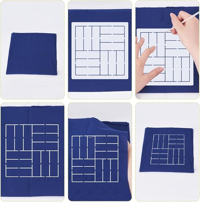 FREEBLOSS Sashiko Embroidery Stencils Sashiko Stencil Geometric Embroidery - Image 4