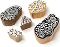 Floral Design Wooden Stamp Block by Hashcart