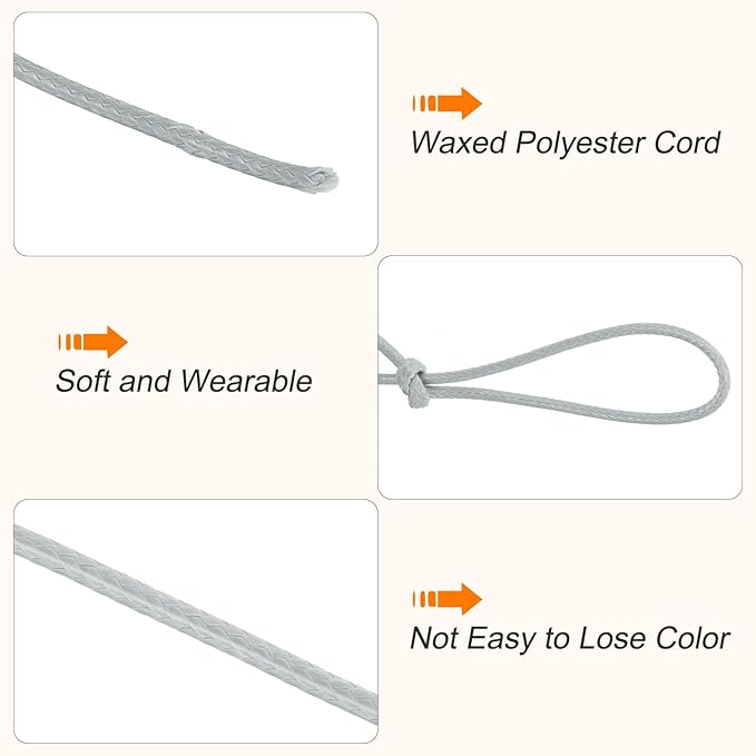 MECCANIXITY Waxed Cord 0.5mm Waxed Polyester Cord 175 Yard Wax String - Image 3