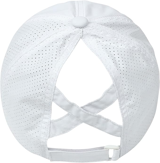 HGGE Womens Criss Cross Ponytail Baseball Cap Adjustable High Messy Bun Ponycap Quick Drying Hat