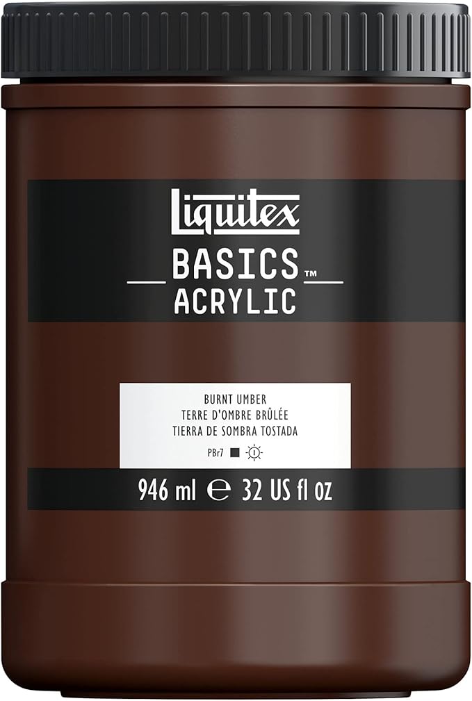 Liquitex BASICS Acrylic Paint, 946ml Jar, Burnt Umber by Liquitex