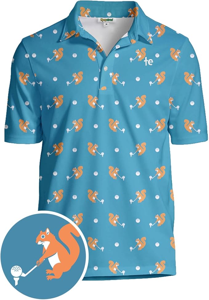 Tipsy Elves Men's Performance Golf Shirt - 4-Way Stretch, Quick Dry, Athletic Cut - Golf Polo