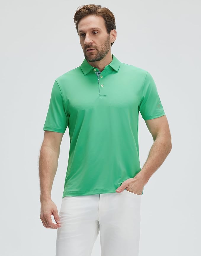 Mens Polo Shirts Short and Long Sleeve Casual Solid Stylish Dry Fit Performance Designed Collared Golf Polo Shirts for Men