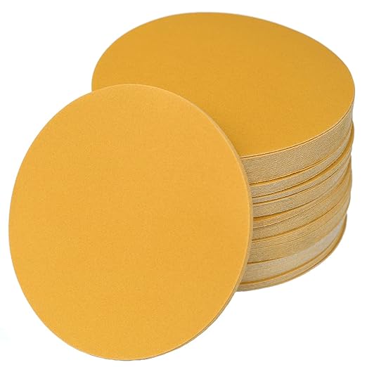 6-Inch No-Hole Hook and Loop Sanding Discs 320-Grit, Random Orbital Sandpaper by Aiyard