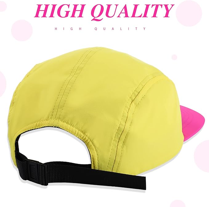 Cindeer 80s 90s Neon Hat Nylon Cap Retro Adjustable Cap for Women Men 80s Costumes Accessories 90s Theme Party