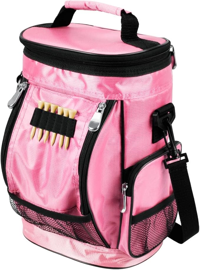 Intech Golf Bag Cooler and Accessory Caddy, Portable Soft Sided 10-Can Insulated Cooler Bag, Fits on a Golf Cart, Push Cart or Carry