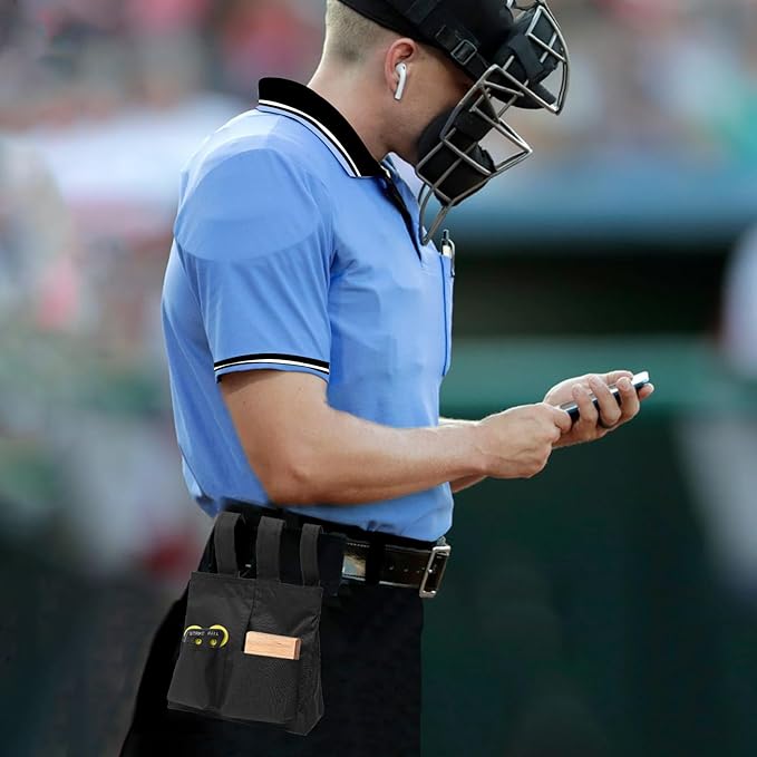 redgino 5Pcs Men’s Baseball/Softball Umpire Gear Shirt Ball Bags Clicker Hat Brush Referee Accessories Sets Jersey Kit