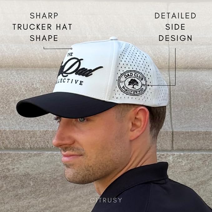 CITRUSY Athletic Trucker Golf Hat | Performance Mens 5 Panel Cap | Cool Breathable Waterproof Workout Running Snapback