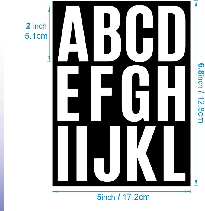 318PCS Vinyl Letter Stickers for Mailbox, 2 Inch Alphabet Numbers for House - Image 2