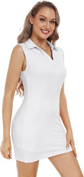 Hiverlay Golf Dresses for Women with Shorts and Pockets, V-Neck Short Sleeve Tennis Dress, Workout Athletic Dresses