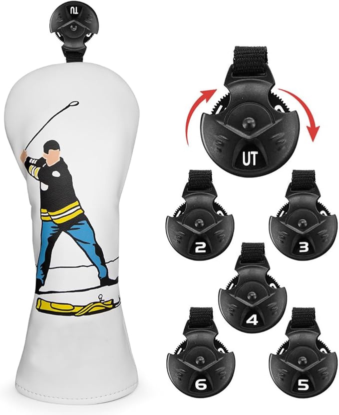 Barudan Golf Funny Golf Head Covers Premium Funny Driver Headcover, 3 Wood Headcover (Fairway Wood Head Cover), Hybrid Headcover fits for All Brand