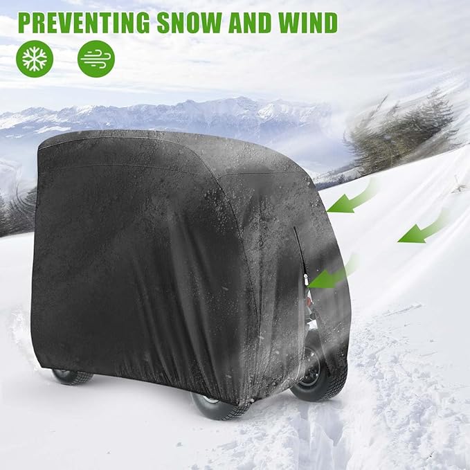 KISEER 4 Passenger 420D Waterproof Golf Cart Cover fits EZ GO Club Car Yamaha, Sunproof Dustproof