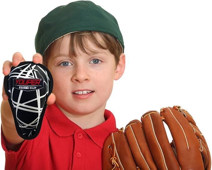 Youper Boys Youth Soft Foam Protective Athletic Cup (Ages 7-12), Kid Athletic Cup for Baseball, T-Ball, Football