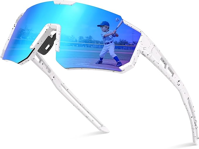 Kids Polarized Sunglasses for Boys & Girls, Youth Baseball Softball Cycling Sports Sunglasses UV Protection Ages 3-12