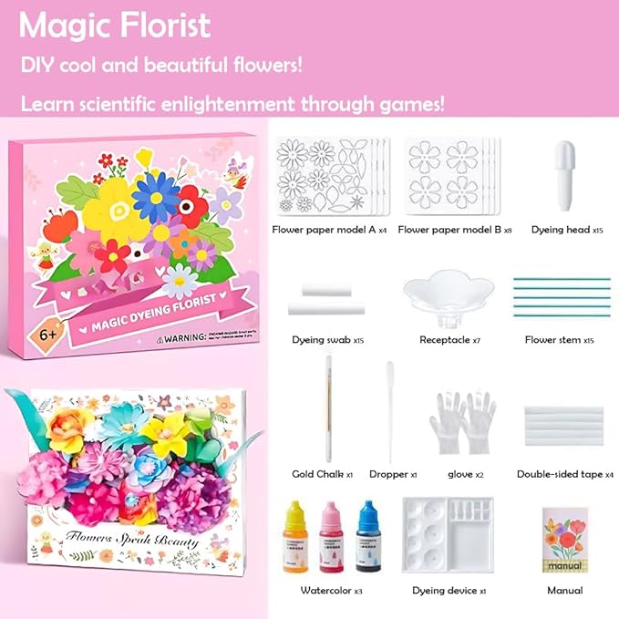Science Craft Kit: Color Mixing & Dyeing Paper Flower Bouquet - Image 9