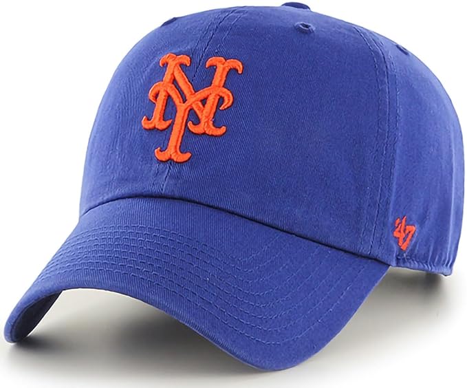 47 Brand MLB Team Color Home Primary Logo Clean Up Adjustable Baseball Cap Hat, Adult One Size Fits All