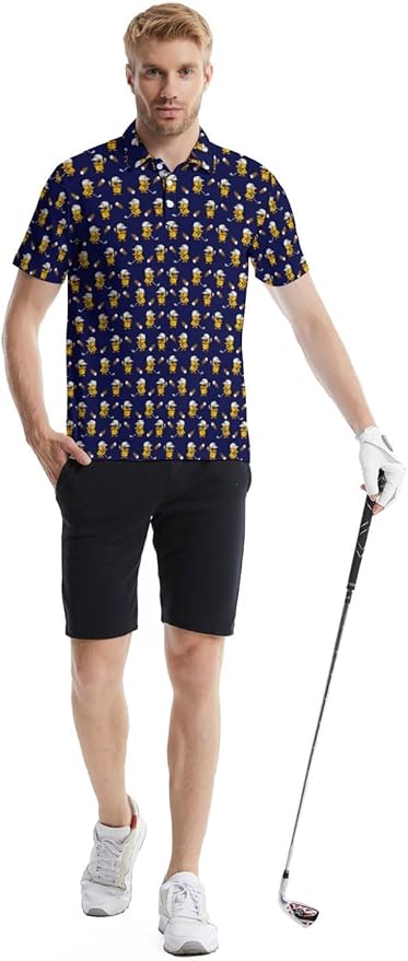 Mens Golf Shirts Golf Polo Shirts for Men Short Sleeve Polo Shirts Golf Gifts