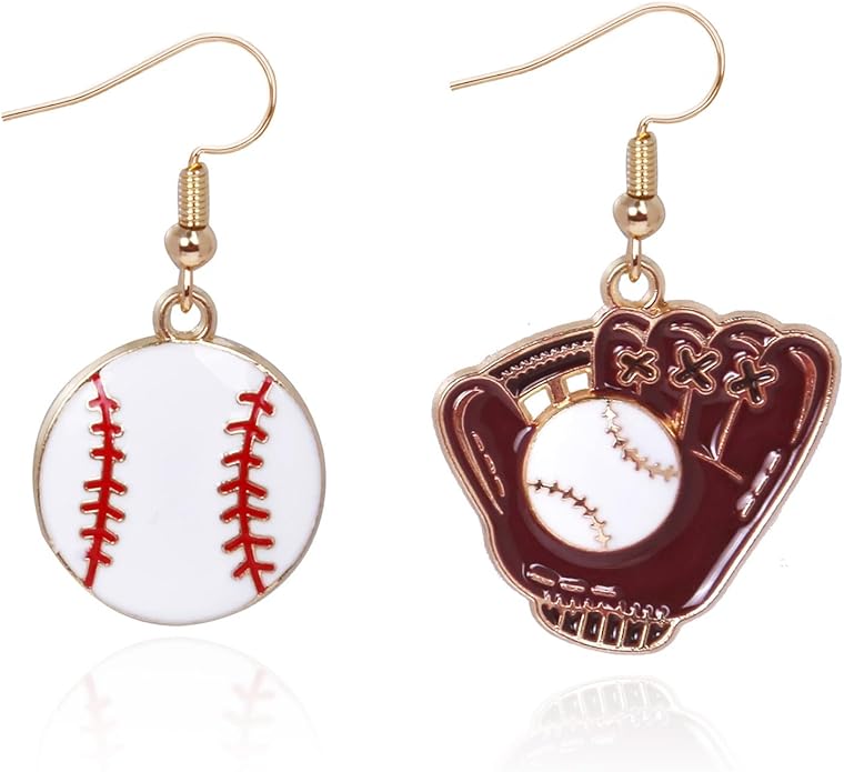 Baseball Earrings for Women Baseball Mom Accessories Essentials Game Day Fan Gifts Lightweight Sports Stud Earrings Jewelry Game Day Shirts Women
