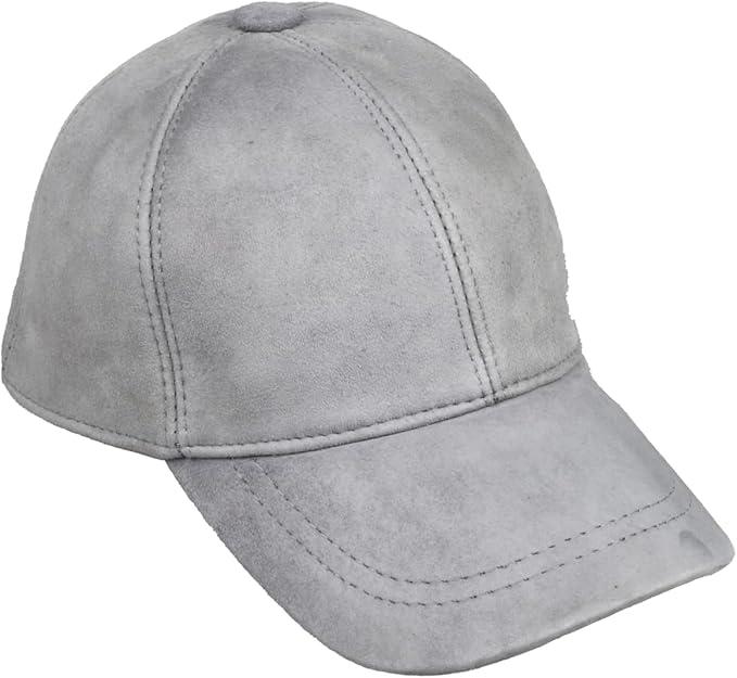 Suede Leather Baseball Cap – Unstructured 6 Panel Adjustable Strapback Hat for Men & Women