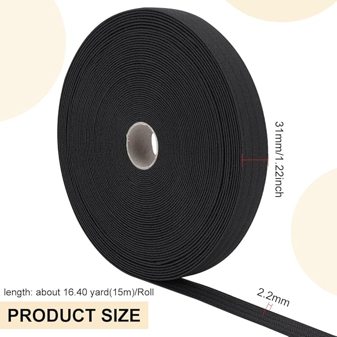 BENECREAT 16.4Yard Golf Hat Sweat Liner with Four Lines of Indentation 1.2inch Hat Liner Tape for Baseball Tennis Hat Sewing