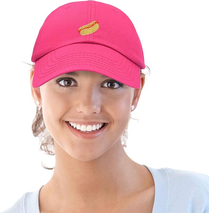 DALIX Hot Dog Hat Embroidered Mens Womens Baseball Cap