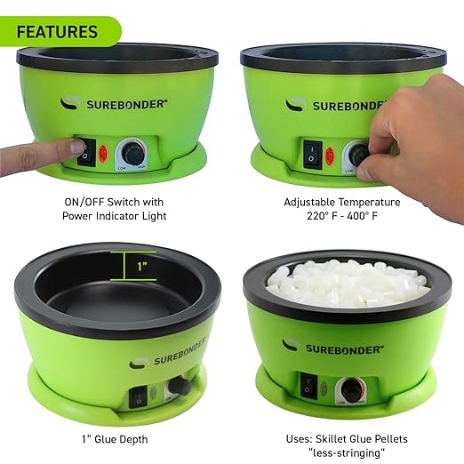 Surebonder 803 Electric Hot Glue Skillet, Adjustable Temperature 225-400°F - Image 4