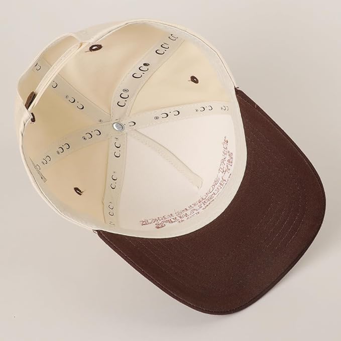 MIRMARU Two-Tone Vintage Canvas Trucker Hats for Men & Women, Adjustable Size Baseball Caps with Trendy Embroidered Design