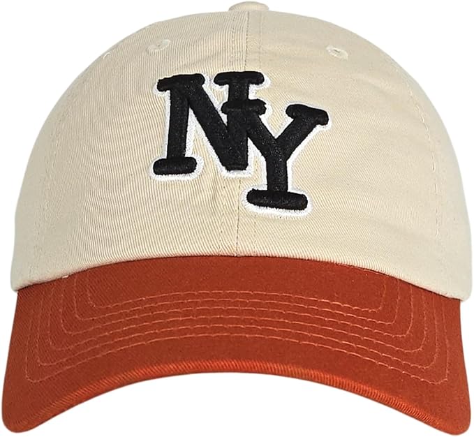 NY 3D Embroidered Cotton Dad Hat – New York Baseball Cap, Adjustable Metal Buckle Strap, Unstructured Low-Profile Style