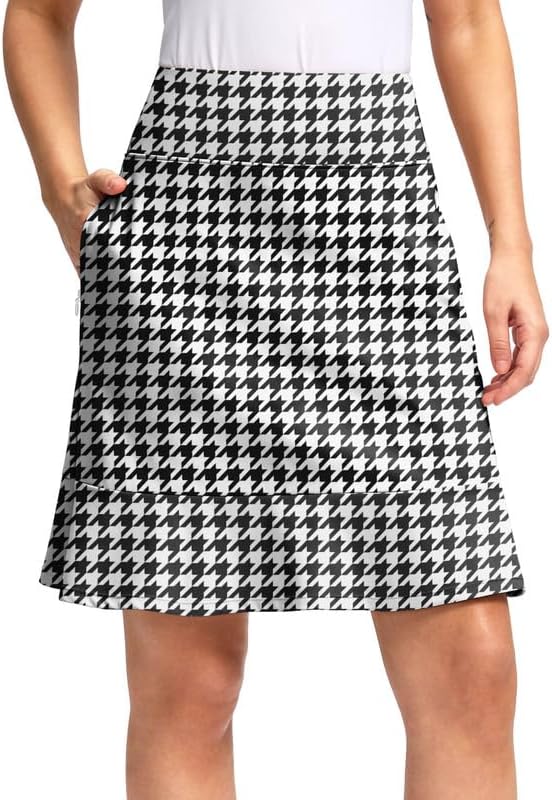 Viodia 20" Knee Length Skorts Skirts for Women with Pockets High Waisted Athletic Tennis Golf Skort for Casual Summer