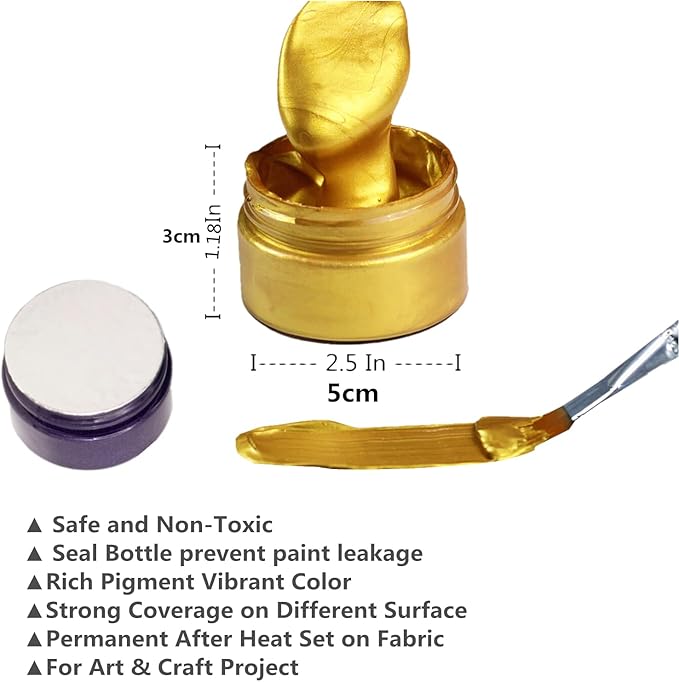 Shimmer Metallic Acrylic Paint Rose Red Metallic Chalk Paste 1.7oz/50ml - Image 6